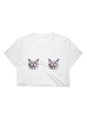 Megan Lynn Kott 'Itty Bitty Kitty Commit-tee' Crop Top